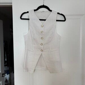 Reformation White Button Down Vest